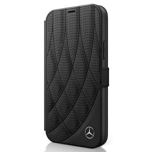 Mercedes iPhone 12 Pro Max 6.7 leather case black Bow Line MEFLBKP12LDIQBK