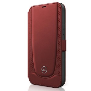 Mercedes iPhone 12 / 12 Pro 6,1 Ledertasche Rot Urban Line MEFLBKP12MARMRE
