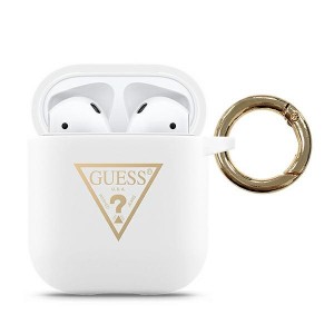 Guess AirPods 1 / 2 Case / Cover Triangle Logo White