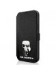 Karl Lagerfeld iPhone 12 mini 5,4 Tasche Saffiano Ikonik Metal