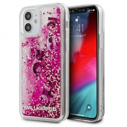 Karl Lagerfeld iPhone 12 mini Case Glitter Charms Pink