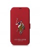 US Polo iPhone 12 mini 5,4 Handytasche Rot Embroidery