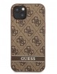 Guess iPhone 13 Hülle Case 4G Cover Stripe Braun