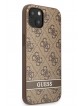 Guess iPhone 13 Hülle Case 4G Cover Stripe Braun