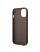 Guess iPhone 14 Hülle Case 4G Cover Stripe Braun