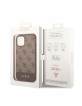 Guess iPhone 14 Hülle Case 4G Cover Stripe Braun