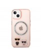Karl Lagerfeld iPhone 14 Plus / 15 Plus Magsafe Hülle Case Karl Choupette Rosa
