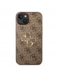 Guess iPhone 14 Hülle 4G Big Metal Logo Case Cover Braun