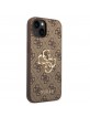 Guess iPhone 14 Hülle 4G Big Metal Logo Case Cover Braun