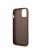 Guess iPhone 14 Hülle 4G Big Metal Logo Case Cover Braun