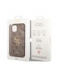 Guess iPhone 14 Hülle 4G Big Metal Logo Case Cover Braun