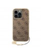 Guess iPhone 14 Pro Hülle Case Charms 4G + Anhänger Braun