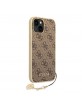 Guess iPhone 14 Hülle Case Cover Charms 4G Braun