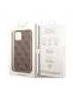 Guess iPhone 14 Hülle Case Cover Charms 4G Braun