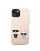 Karl Lagerfeld iPhone 14 Plus / 15 Plus MagSafe Hülle Case Silikon Karl Choupette Rosa