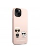 Karl Lagerfeld iPhone 14 Plus / 15 Plus MagSafe Hülle Case Silikon Karl Choupette Rosa