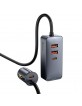 Baseus Schnelles Autoladegerät Verlängerungskabel 120 W 2x USB + 2x USB-C Grau CCBT-A0G