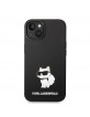 Karl Lagerfeld iPhone 14 Plus / 15 Plus Hülle Case Silikon Choupette Schwarz