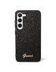 Guess Samsung S23 Case Glitter Flakes Metal Logo Black