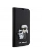 Karl Lagerfeld iPhone 14 Pro Tasche Book Case Karl Choupette Saffiano Schwarz