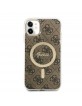 Guess iPhone 11 Hülle Case MagSafe IML 4G Braun