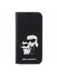 Karl Lagerfeld iPhone 13 Pro Tasche Book Case Saffiano Karl Choupette Schwarz