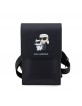 Karl Lagerfeld Saffiano Metal Logo NFT Phone Bag in Black