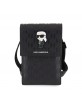 Karl Lagerfeld Saffiano Ikonik Shoulder Bag in Black