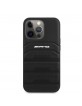 AMG Mercedes iPhone 14 Pro Case Genuine Leather Debossed Black