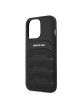 AMG Mercedes iPhone 14 Pro Case Genuine Leather Debossed Black