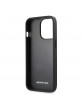 AMG Mercedes iPhone 14 Pro Case Genuine Leather Debossed Black