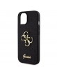 Guess iPhone 15 Case Fixed Glitter 4G Metal Logo Black