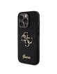 Guess iPhone 15 Pro Case Fixed Glitter 4G Metal Logo Black