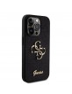 Guess iPhone 15 Pro Case Fixed Glitter 4G Metal Logo Black