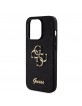 Guess iPhone 15 Pro Hülle Case Fixed Glitter 4G Metal Logo Schwarz