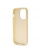 Guess iPhone 15 Pro Max Hülle Case Fixed Glitter 4G Metal Logo Gold