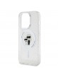 Karl Lagerfeld iPhone 15 Pro Case Karl Choupette Magsafe Glitter Transparent