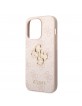 Guess iPhone 15 Pro Case Cover Big 4G Metal Logo Pink