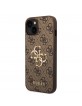 Guess iPhone 15 Hülle Case Cover Big 4G Metal Logo Braun