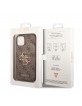 Guess iPhone 15 Hülle Case Cover Big 4G Metal Logo Braun