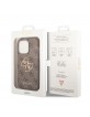 Guess iPhone 15 Pro Hülle Case Cover Big 4G Metal Logo Braun