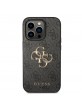 Guess iPhone 15 Pro Hülle Case 4G Logo Big Metal Grau