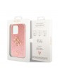 Guess iPhone 15 Pro Hülle Case Fixed Glitter 4G Metal Logo Rosa Pink