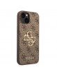 Guess iPhone 15 Plus Case Cover Big 4G Metal Logo Brown