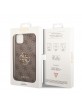 Guess iPhone 15 Plus Case Cover Big 4G Metal Logo Brown