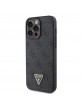 Guess iPhone 15 Pro Max Case 4G Rhinestone Triangle Metal Logo Black