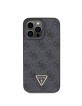 Guess iPhone 15 Pro Max Case 4G Rhinestone Triangle Metal Logo Black
