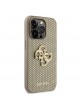 Guess iPhone 14 Pro Max Hülle Case Perforated 4G Glitter Logo Gold