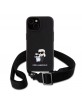 Karl Lagerfeld iPhone 15 Case Crossbody Karl + Choupette Black
