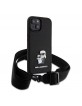 Karl Lagerfeld iPhone 15 Case Crossbody Karl + Choupette Black